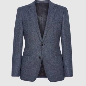 Reiss Wool Blend Slim Fit Suit Size 38 in Airforce Blue